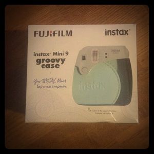 Instax Mini 9 camera and case- mint colored